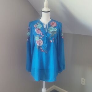 Johnny Was Rain Forest Tunic Top